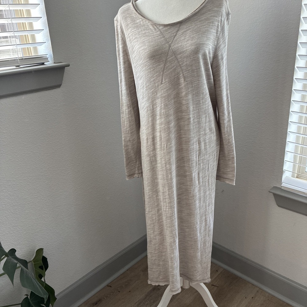 Free People‎ Casual Jersey Midi Tunic Oatmeal Stretch Sz Small
